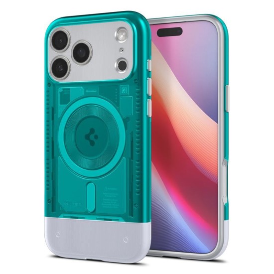 Husa de protectie Spigen Classic C1 MagSafe pentru iPhone 17 Pro, bondi blue (iPhone 17 Pro, ACS10358) by www.silkase.ro