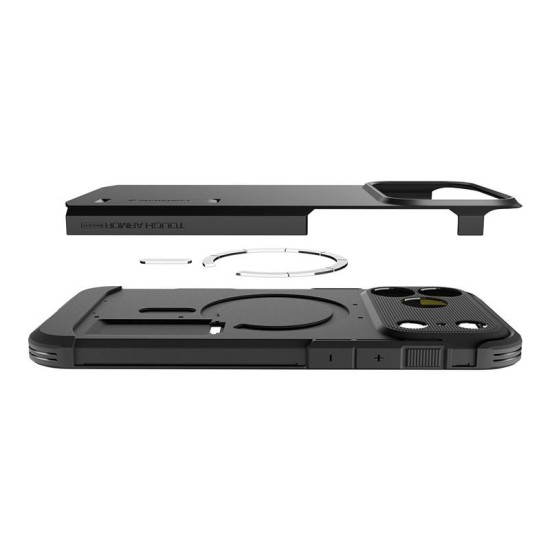 Husa ultra-rezistenta Spigen Tough Armor T MagSafe pentru iPhone 17 Pro, neagra (iPhone 17 Pro, ACS10361) by www.silkase.ro