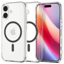 Husa hibrida Spigen Ultra Hybrid MagSafe pentru iPhone 17, grafit transparent