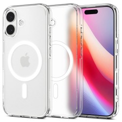 Husa hibrida Spigen Ultra Hybrid MagSafe pentru iPhone 17, alb matuit