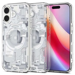 Husa hibrida Spigen Ultra Hybrid MagSafe pentru iPhone 17, model zero one alb
