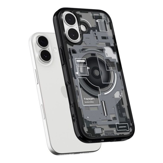 Husa hibrida Spigen Ultra Hybrid MagSafe pentru iPhone 17, model zero one negru (Ingredi, ACS10387) by www.silkase.ro