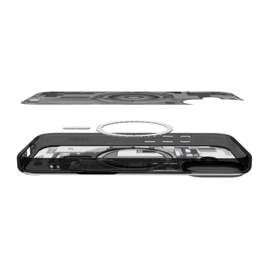 Husa hibrida Spigen Ultra Hybrid MagSafe pentru iPhone 17, model zero one negru (Ingredi, ACS10387) by www.silkase.ro