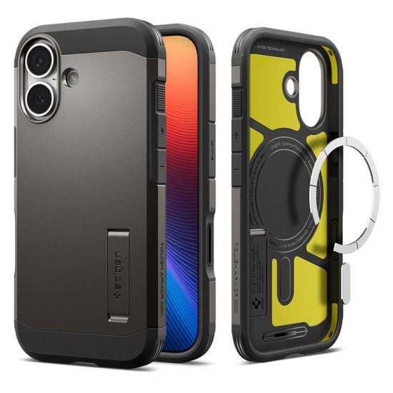 Husa ultra-rezistenta Spigen Tough Armor T MagSafe pentru iPhone 17, gunmetal (Ingredi, ACS10392) by www.silkase.ro
