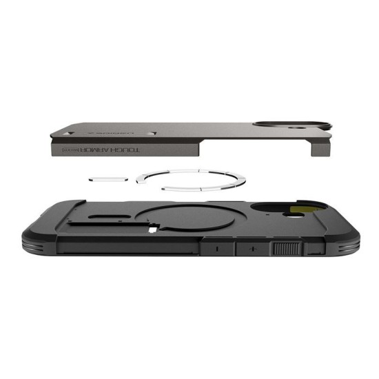 Husa ultra-rezistenta Spigen Tough Armor T MagSafe pentru iPhone 17, gunmetal (Ingredi, ACS10392) by www.silkase.ro