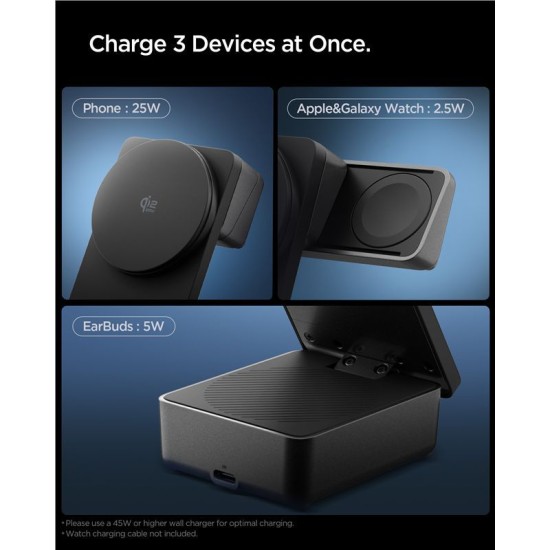 Stație de Încărcare Wireless 3-în-1 Spigen Essential MagSafe EF323MQ, Black Stație de Încărcare Wireless 3-în-1 Spigen Essential MagSafe EF323MQ, Black (Încărcătoare Rețea, ACH10398) by www.silkase.ro