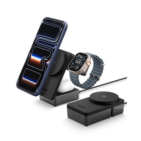 Stație de Încărcare Wireless 3-în-1 Spigen Essential MagSafe EF323MQ, Black Stație de Încărcare Wireless 3-în-1 Spigen Essential MagSafe EF323MQ, Black (Încărcătoare Rețea, ACH10398) by www.silkase.ro