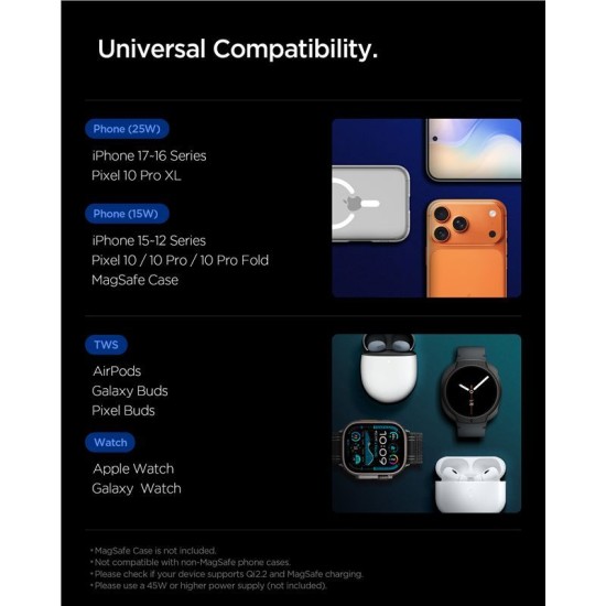 Stație de Încărcare Wireless 3-în-1 Spigen Essential MagSafe EF323MQ, Black Stație de Încărcare Wireless 3-în-1 Spigen Essential MagSafe EF323MQ, Black (Încărcătoare Rețea, ACH10398) by www.silkase.ro