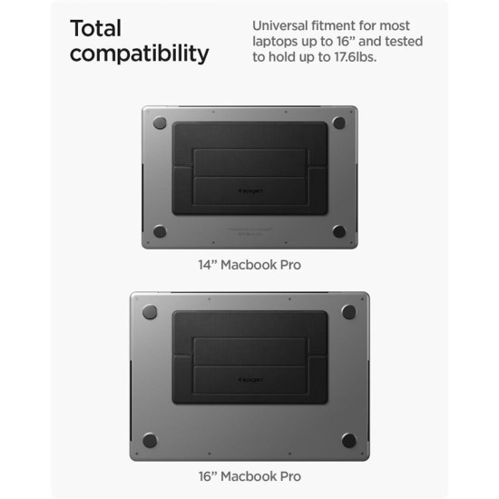 Suport Laptop Spigen Slimfold LD201-S1, Pliabil, Negru (Ingredi, AMP10401) by www.silkase.ro