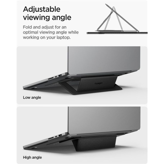 Suport Laptop Spigen Slimfold LD201-S1, Pliabil, Negru (Ingredi, AMP10401) by www.silkase.ro