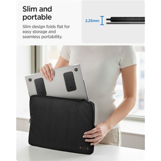 Stand Laptop Spigen Slimfold LD201-S2, Ultra-Portabil, Negru (Ingredi, AMP10402) by www.silkase.ro