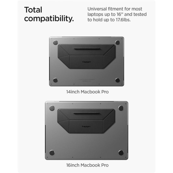 Suport Laptop Spigen Slimfold LD201-S3, Design Pliabil Ultra-Slim, Negru (Ingredi, AMP10403) by www.silkase.ro
