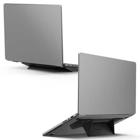 Suport Laptop Spigen Slimfold LD201-S3, Design Pliabil Ultra-Slim, Negru (Ingredi, AMP10403) by www.silkase.ro