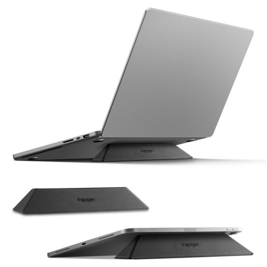 Suport Laptop Spigen Slimfold LD201-S4, Design Pliabil și Portabil, Negru (Ingredi, AMP10404) by www.silkase.ro