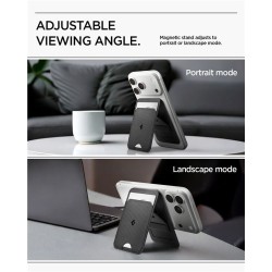 Portofel MagSafe Spigen Slim Fold Stand, Suport 1 Card, Negru Portofel MagSafe Spigen Slim Fold Stand, Suport 1 Card, Negru
