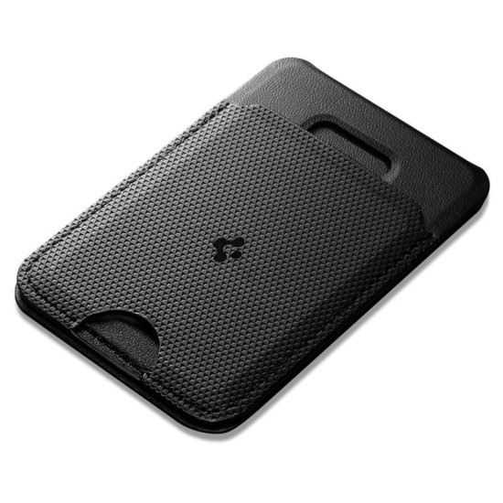 Portofel MagSafe Spigen Slim Fold Stand, Suport 1 Card, Negru Portofel MagSafe Spigen Slim Fold Stand, Suport 1 Card, Negru (iPhone 12, AFA10405) by www.silkase.ro