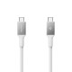Cablu Spigen Essential USB-C la USB-C, 100W, Material Textil, Alb EB10015CC Cablu Spigen Essential USB-C la USB-C, 100W, Material Textil, Alb EB10015CC (Cabluri Telefon, ACA10420) by www.silkase.ro