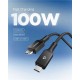 Cablu Spigen Essential USB-C la USB-C, 100W, Invelis Textil Durabil, Negru EB10015CC (Ingredi, ACA10421) by www.silkase.ro