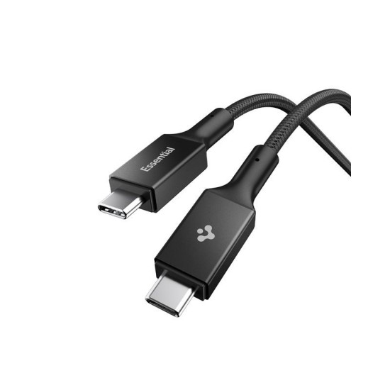 Cablu Spigen Essential USB-C la USB-C 240W Fabric, Negru EB24015CC Cablu Spigen Essential USB-C la USB-C 240W Fabric, Negru EB24015CC (Ingredi, ACA10423) by www.silkase.ro