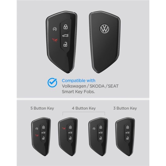 Husa Premium pentru Cheie Volkswagen Spigen VK100, Negru Mat Husa Premium pentru Cheie Volkswagen Spigen VK100, Negru Mat (Accesorii auto, ACS10426) by www.silkase.ro