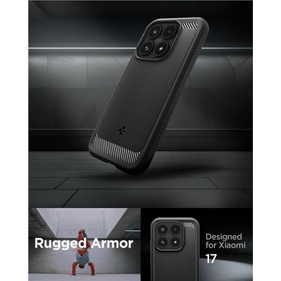 Husa Spigen Rugged Armor pentru Xiaomi 17, Matte Black Husa Spigen Rugged Armor pentru Xiaomi 17, Matte Black (17, ACS10458) by www.silkase.ro