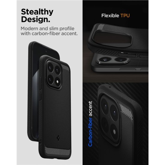 Husă Protecție Spigen Rugged Armor pentru Xiaomi 15T, Matte Black (15T, ACS10459) by www.silkase.ro