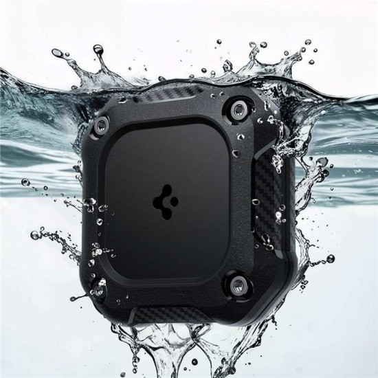 Set 4 huse de protectie Spigen Tough Armor IP pentru AirTag, negre (Ingredi, ACS10464) by www.silkase.ro