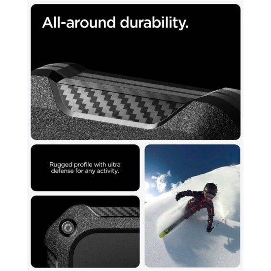 Set 4 huse de protectie Spigen Tough Armor IP pentru AirTag, negre (Ingredi, ACS10464) by www.silkase.ro