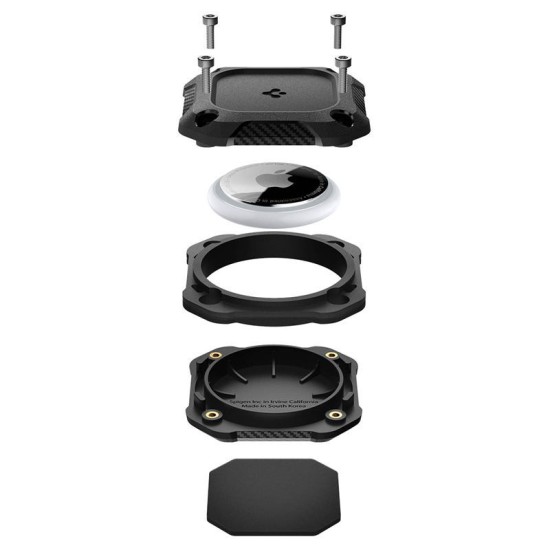 Set 4 huse de protectie Spigen Tough Armor IP pentru AirTag, negre (Ingredi, ACS10464) by www.silkase.ro