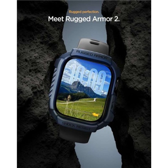 SPIGEN Carcasă Protecție Rugged Armor 2 Apple Watch 42/41/40/38mm (Seria 11/SE), Bleumarin (Audi, ACS10492) by www.silkase.ro