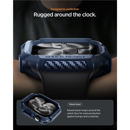 SPIGEN Carcasă Protecție Rugged Armor 2 Apple Watch 42/41/40/38mm (Seria 11/SE), Bleumarin (Audi, ACS10492) by www.silkase.ro