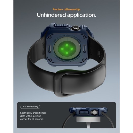 SPIGEN Carcasă Protecție Rugged Armor 2 Apple Watch 42/41/40/38mm (Seria 11/SE), Bleumarin (Audi, ACS10492) by www.silkase.ro