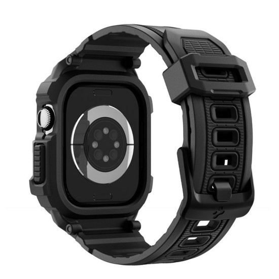 Husa cu curea Spigen Rugged Armor Pro 2 pentru Apple Watch 11 42mm, negru mat (Spigen, Ingredi) by www.silkase.ro SPIGEN Husă cu Curea Rugged Armor Pro 2 Apple Watch 42/41/40/38mm (Seria 11/SE), Negru Mat (Audi, ACS10494) by www.silkase.ro
