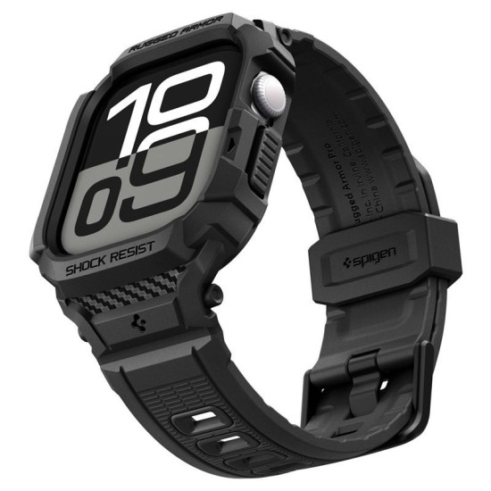 Husa cu curea Spigen Rugged Armor Pro 2 pentru Apple Watch 11 42mm, negru mat (Spigen, Ingredi) by www.silkase.ro SPIGEN Husă cu Curea Rugged Armor Pro 2 Apple Watch 42/41/40/38mm (Seria 11/SE), Negru Mat (Audi, ACS10494) by www.silkase.ro