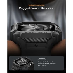 SPIGEN Husă cu Curea Rugged Armor Pro 2 Apple Watch 42/41/40/38mm (Seria 11/SE), Negru Mat SPIGEN Husă cu Curea Rugged Armor Pro 2 Apple Watch 42/41/40/38mm (Seria 11/SE), Negru Mat