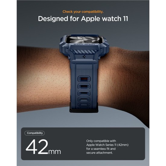 SPIGEN Husă cu Curea Rugged Armor Pro 2 Apple Watch 42/41/40/38mm (Seria 11/SE), Bleumarin (Audi, ACS10495) by www.silkase.ro