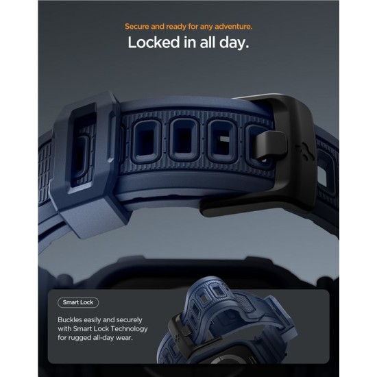 SPIGEN Husă cu Curea Rugged Armor Pro 2 Apple Watch 42/41/40/38mm (Seria 11/SE), Bleumarin (Audi, ACS10495) by www.silkase.ro
