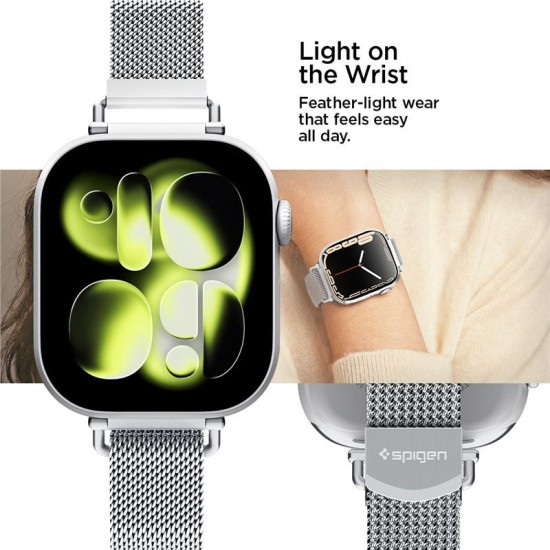 Curea Metalică Spigen pentru Apple Watch 42mm / 41mm / 40mm, Silver Curea Metalică Spigen pentru Apple Watch 42mm / 41mm / 40mm, Silver (Curele Ceas, AMP10498) by www.silkase.ro