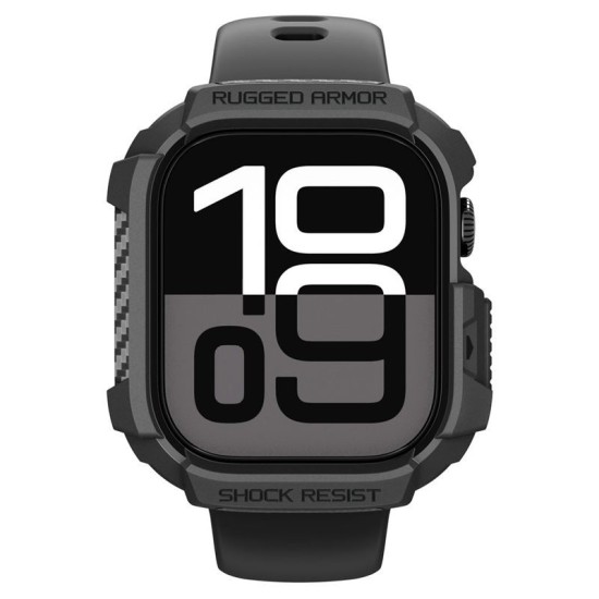 SPIGEN Carcasă Protecție Rugged Armor 2 Apple Watch 49/46/45/44mm (Ultra 3-1/Seria 11), Negru Mat (Audi, ACS10499) by www.silkase.ro
