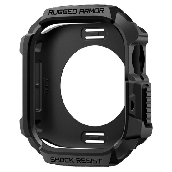 SPIGEN Carcasă Protecție Rugged Armor 2 Apple Watch 49/46/45/44mm (Ultra 3-1/Seria 11), Negru Mat (Audi, ACS10499) by www.silkase.ro