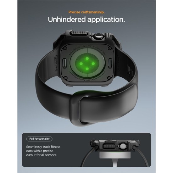 SPIGEN Carcasă Protecție Rugged Armor 2 Apple Watch 49/46/45/44mm (Ultra 3-1/Seria 11), Negru Mat (Audi, ACS10499) by www.silkase.ro