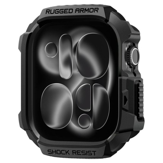 SPIGEN Carcasă Protecție Rugged Armor 2 Apple Watch 49/46/45/44mm (Ultra 3-1/Seria 11), Negru Mat (Audi, ACS10499) by www.silkase.ro