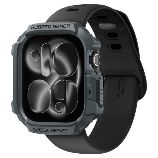 SPIGEN Carcasă Protecție Rugged Armor 2 Apple Watch 49/46/45/44mm (Ultra 3-1/Seria 11), Gri Închis (Audi, ACS10500) by www.silkase.ro