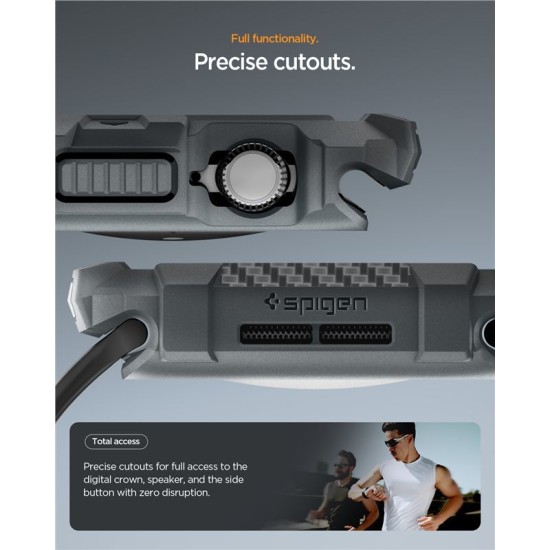 SPIGEN Carcasă Protecție Rugged Armor 2 Apple Watch 49/46/45/44mm (Ultra 3-1/Seria 11), Gri Închis (Audi, ACS10500) by www.silkase.ro