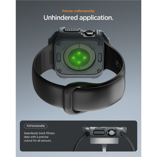 SPIGEN Carcasă Protecție Rugged Armor 2 Apple Watch 49/46/45/44mm (Ultra 3-1/Seria 11), Gri Închis (Audi, ACS10500) by www.silkase.ro