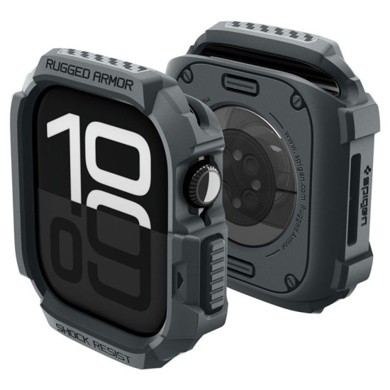 SPIGEN Carcasă Protecție Rugged Armor 2 Apple Watch 49/46/45/44mm (Ultra 3-1/Seria 11), Gri Închis (Audi, ACS10500) by www.silkase.ro