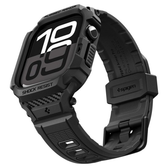 SPIGEN Husă cu Curea Rugged Armor Pro 2 Apple Watch 49/46/45/44mm (Ultra 3-1/Seria 11), Negru Mat (Audi, ACS10503) by www.silkase.ro