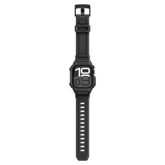 SPIGEN Husă cu Curea Rugged Armor Pro 2 Apple Watch 49/46/45/44mm (Ultra 3-1/Seria 11), Negru Mat (Audi, ACS10503) by www.silkase.ro