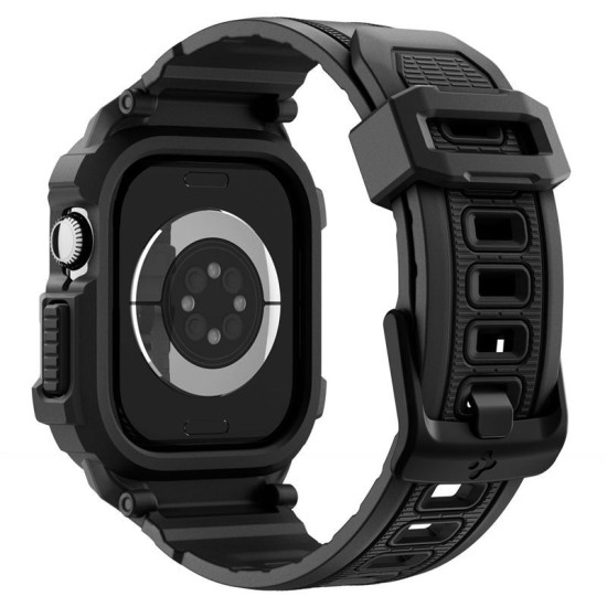 SPIGEN Husă cu Curea Rugged Armor Pro 2 Apple Watch 49/46/45/44mm (Ultra 3-1/Seria 11), Negru Mat (Audi, ACS10503) by www.silkase.ro