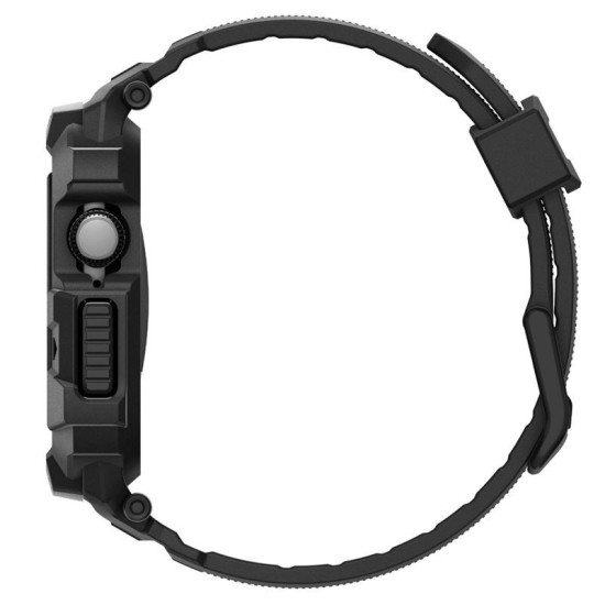 SPIGEN Husă cu Curea Rugged Armor Pro 2 Apple Watch 49/46/45/44mm (Ultra 3-1/Seria 11), Negru Mat (Audi, ACS10503) by www.silkase.ro